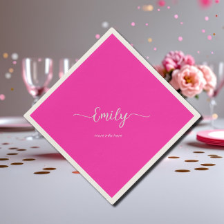 Serviette En Papier néon rose élégant