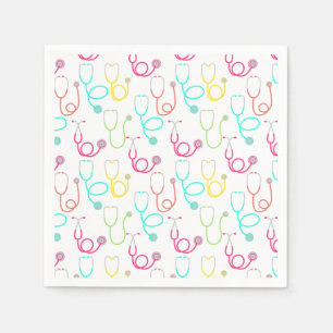 Serviette En Papier Neon Stethoscope Motif