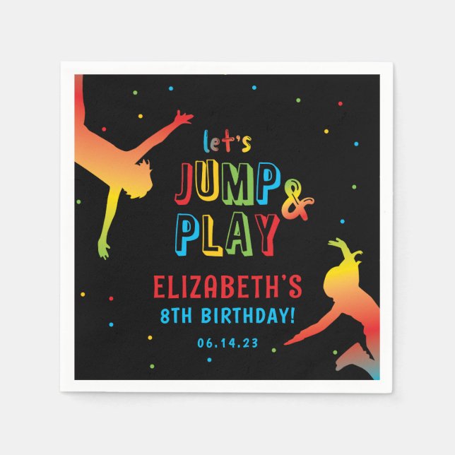 Serviette En Papier Neon Trampoline Park Anniversaire de enfant Party  (Devant)