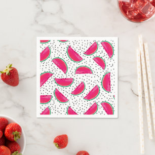 Serviette En Papier Neon Watermelon sur le Motif des semences