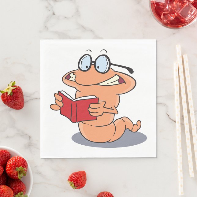 Serviette En Papier Nerdy Bookworm Lire Un Livre (Créateur téléchargé)
