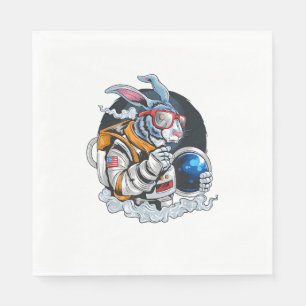 Serviette En Papier Nerdy Bunny Astronaut dans l'espace, explorateur s