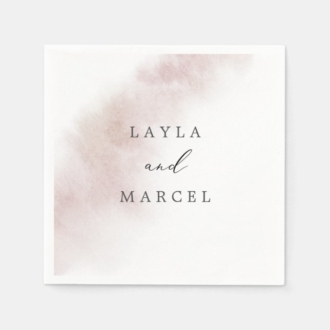 Serviette En Papier Nettoyage aquarelle | Mariage blanc (Devant)