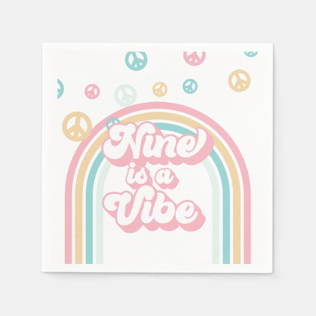 Serviette En Papier Neuf est Vibe Retro Summer Rainbow (Devant)