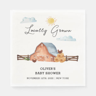 Serviette En Papier Neutre Cultivé localement Baby shower de ferme