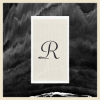 Neutre Faux Burlap Off Blanc Monogramme
