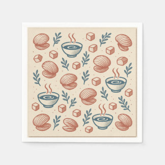 Serviette En Papier New England Clam Chowder for USA art