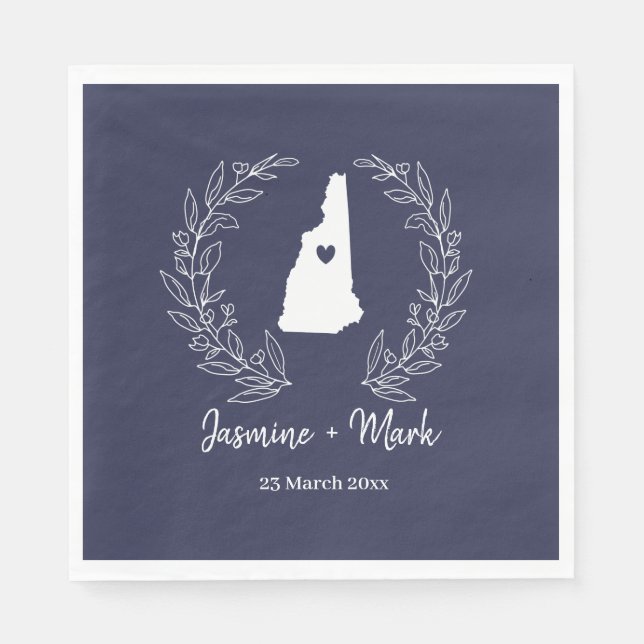 Serviette En Papier New Hampshire Destination Wedding Party (Devant)