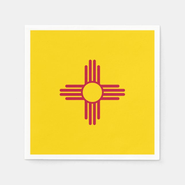 Serviette En Papier New Mexico State Flag Zia Symbol Party (Devant)