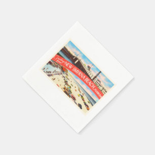 Serviette En Papier New Smyrna Beach Floride FL Vieux souvenir de voya