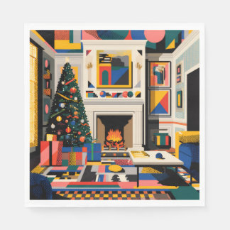 Serviette En Papier New Wave 1980s Pop Art Christmas Napkins