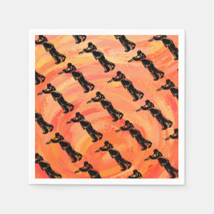 Serviette En Papier New York Boogie Nights Trumpet Orange