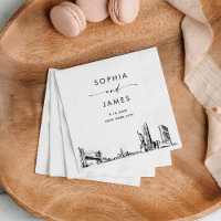 New York City Skyline Modern Mariage Cocktail