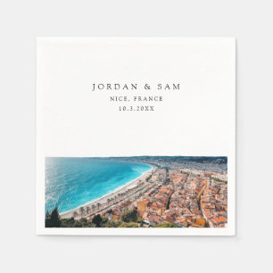 Serviette En Papier Nice France Mariage Custom Cocktail Napkin