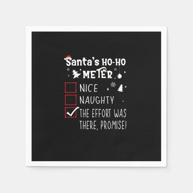 Serviette En Papier Nice Naughty The Was There Promise Christmas  (Devant)