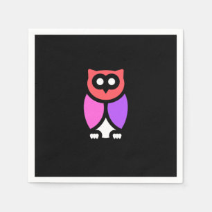 Serviette En Papier Night Owl, Beau rose & rouge, Pop Art Abstrait