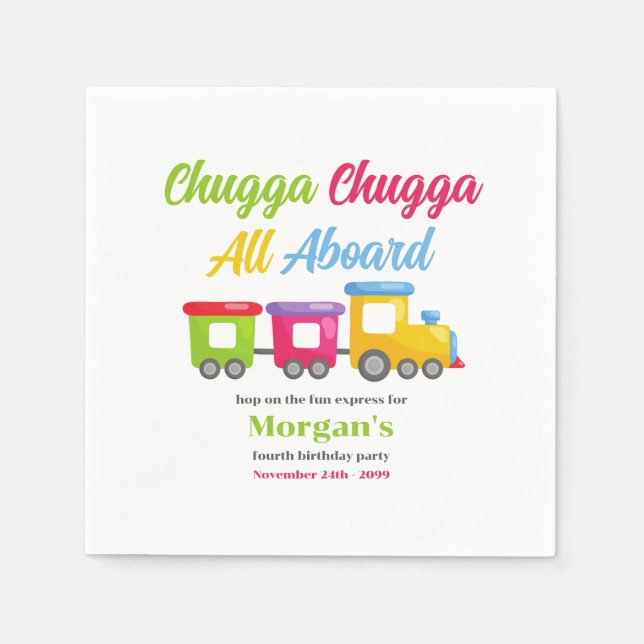 Serviette En Papier N'importe quel âge Anniversaire Fête Chugga Choo T (Devant)