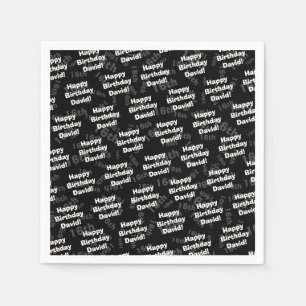 Serviette En Papier N'importe quel âge et nom anniversaire heureux per