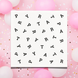 Serviette En Papier N'importe quelle lettre de partie noir blanc papie