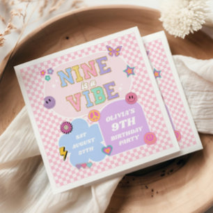 Serviette En Papier Nine Is A Vibe Préparatoire Patch Fête d'anniversa