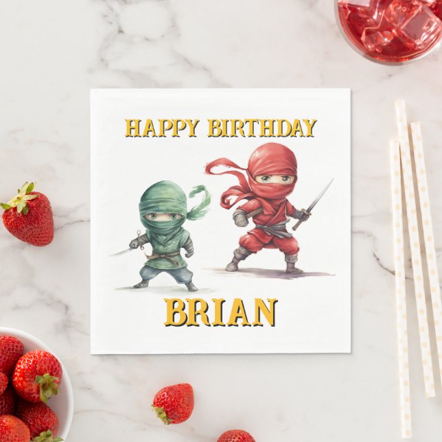 Serviette En Papier Ninja Warrior Birthday Party (En situation)