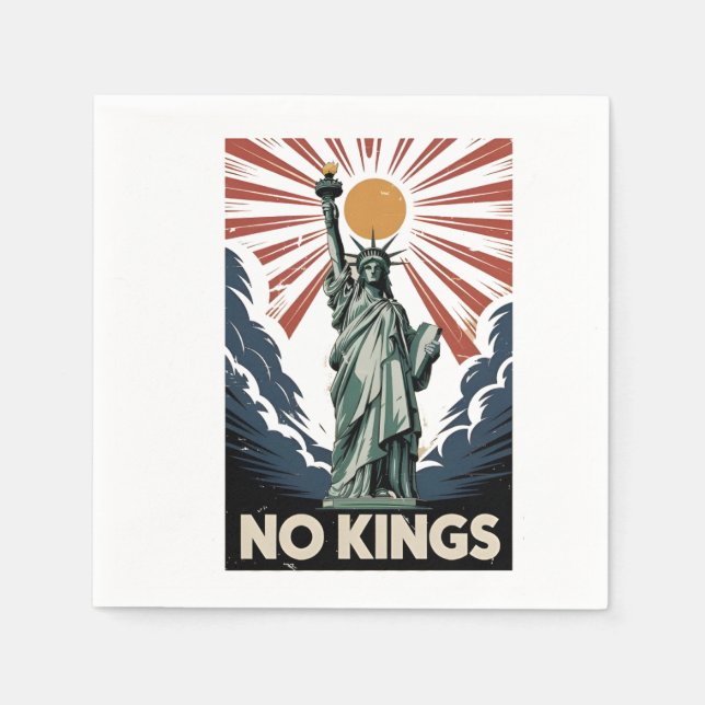 Serviette En Papier No Kings In America Liberity Status USA Democrats  (Devant)