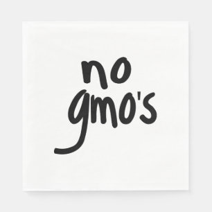 Serviette En Papier No OGM for Heathy Food Promotional Black Text
