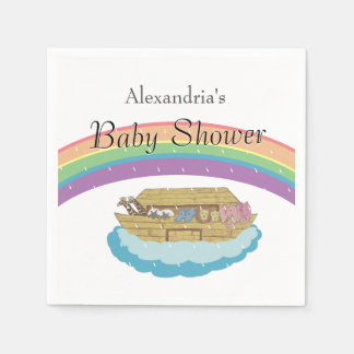 Serviette En Papier Noah's Ark Baby shower Rainbow neutre genre