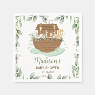 Serviette En Papier Noah's Ark Greenery Baby shower 1er anniversaire