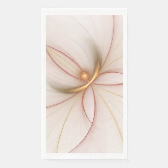 Serviette En Papier Noble Cuivre Et Or Abstrait Art Fractal Moderne (Devant)