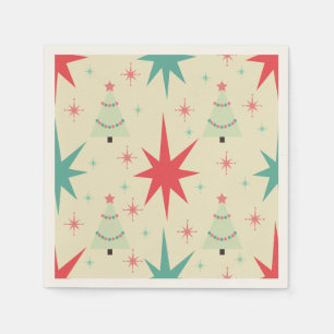 Serviette En Papier Noël 1950 Rétro