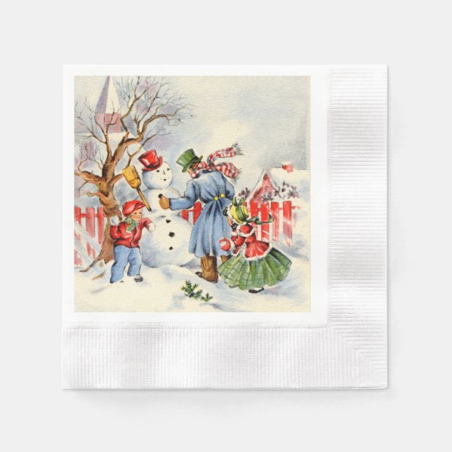 Serviette En Papier Noël à la famille (Devant)