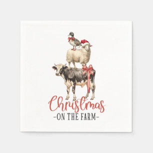 Serviette En Papier Noël à la ferme Barnyard animal