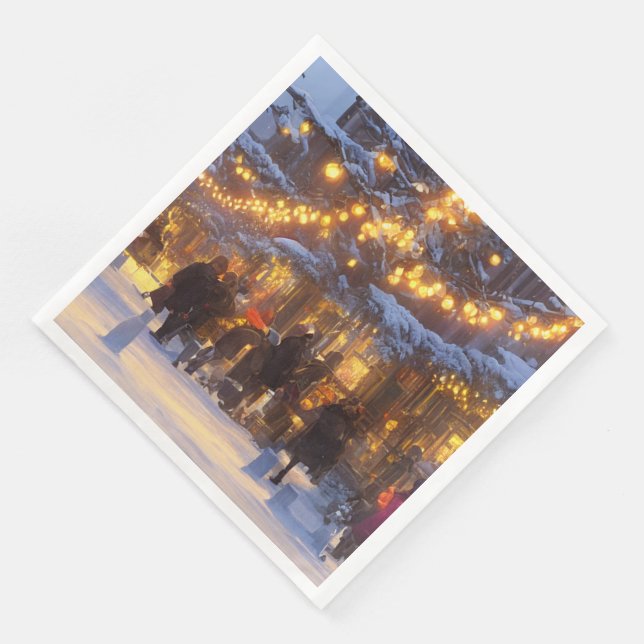 Serviette En Papier Noël à l'ancienne (Coin)