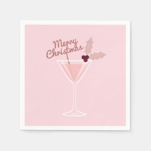 Serviette En Papier Noël à Martini rose