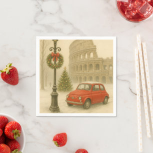 Serviette En Papier Noël à Rome sur un mur Italie – Art de Fêtes