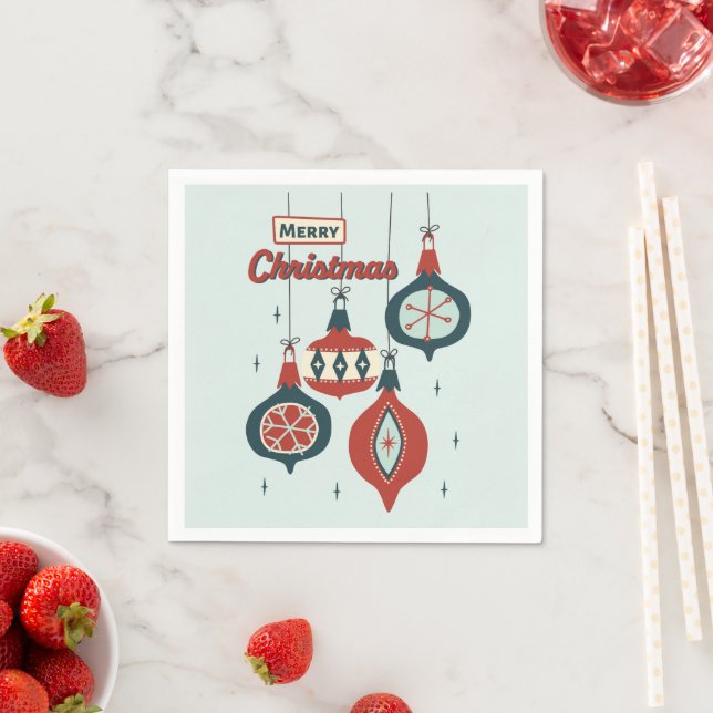 Serviette En Papier Noël atomique du milieu du siècle (En situation)