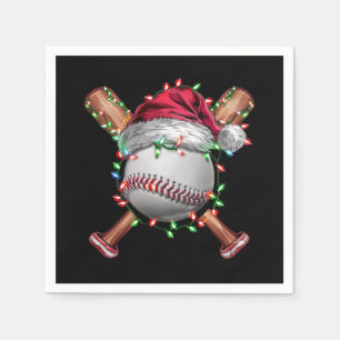 Serviette En Papier Noël Baseball Père Noël Sports Noël