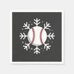 Serviette En Papier Noël Baseball Snowflake Sport Hit hit run