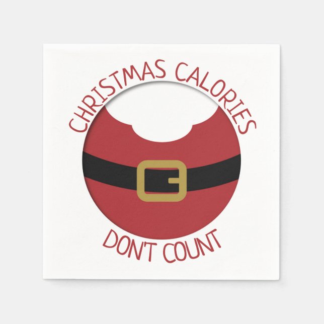 Serviette En Papier Noël calories Père Noël le ventre rouge costume (Devant)