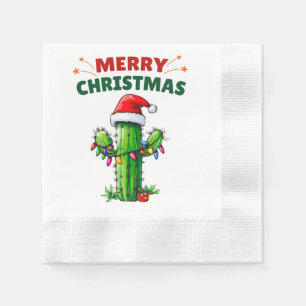 Serviette En Papier Noël Casquette de Cactus Noël
