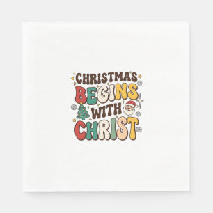 Serviette En Papier Noël Commence Avec Le Christ Décoration d'Arbre de
