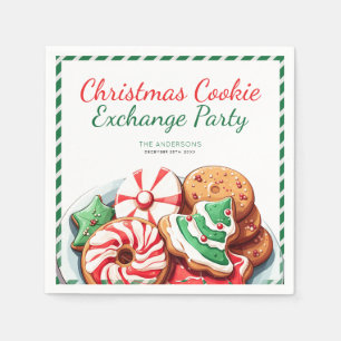 Serviette En Papier Noël Cookie Exchange Party Festive Vert