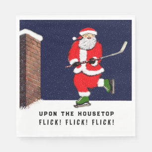 Serviette En Papier Noël de hockey drôle