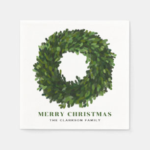 Serviette En Papier Noël de la couronne de bois de charpente peint à l