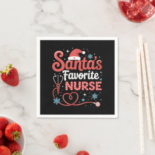 Serviette En Papier Noël de l'infirmière préférée de Santa