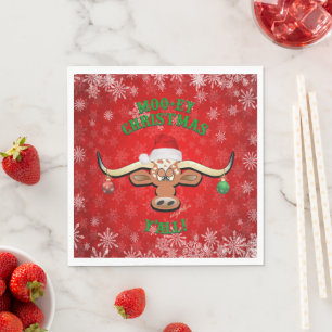 Serviette En Papier "Noël de MOO, Longhorn Steer