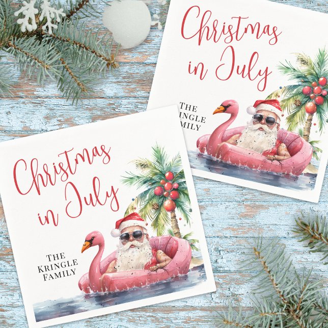 Serviette En Papier Noël De Plage En Juillet (Beach Christmas In July Napkins)