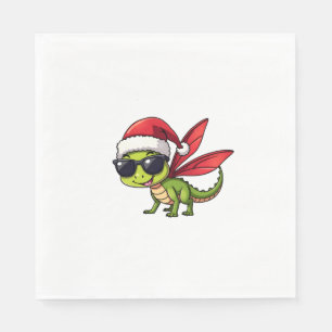 Serviette En Papier Noël Dragonfly Santa Hat Funny Xmas Enfants