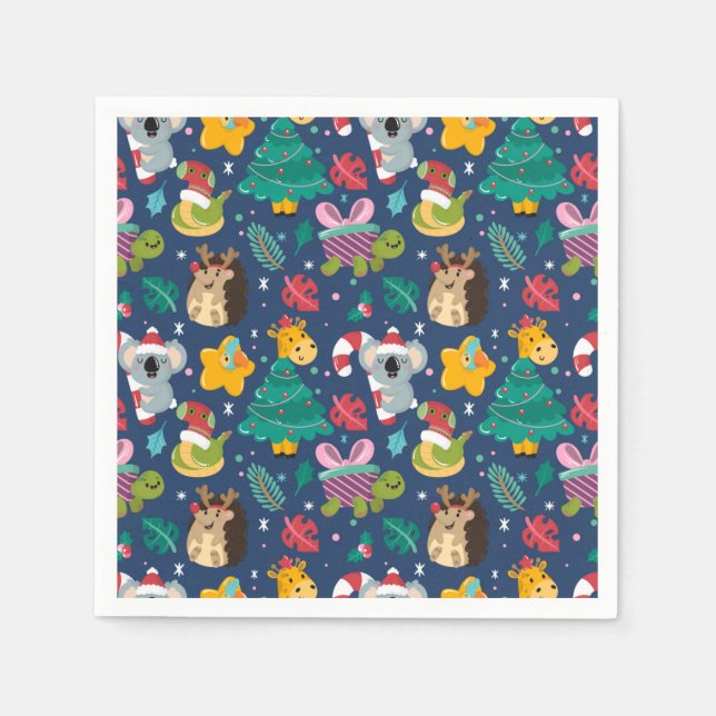 Serviette En Papier Noël drôle (Devant)